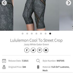 Lululemon Cool to Street Crop 6